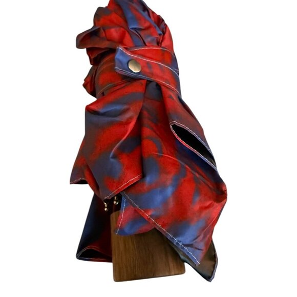 Burberry Water Rose Compact Umbrella, Blue and Red - Picture 8 of 10